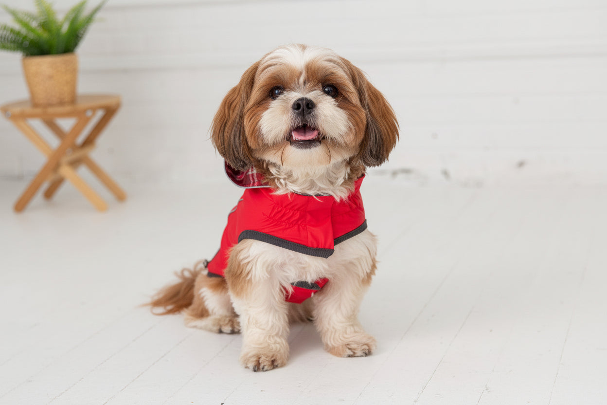 Crimson Red Reversible Raincoat