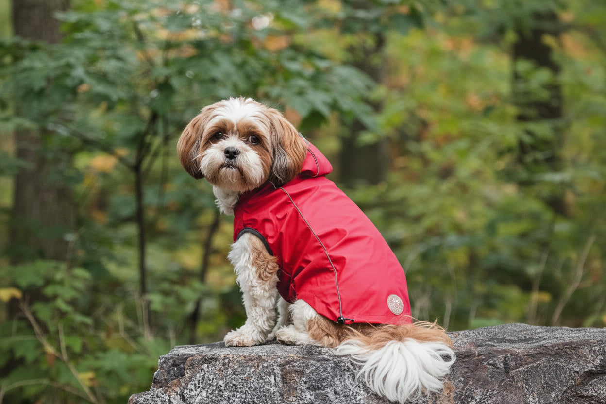 Crimson Red Reversible Raincoat