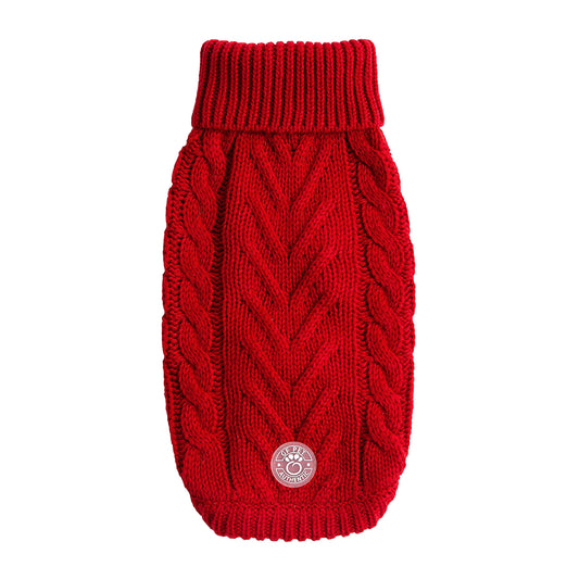 Ruby Red Chalet Cable Knit