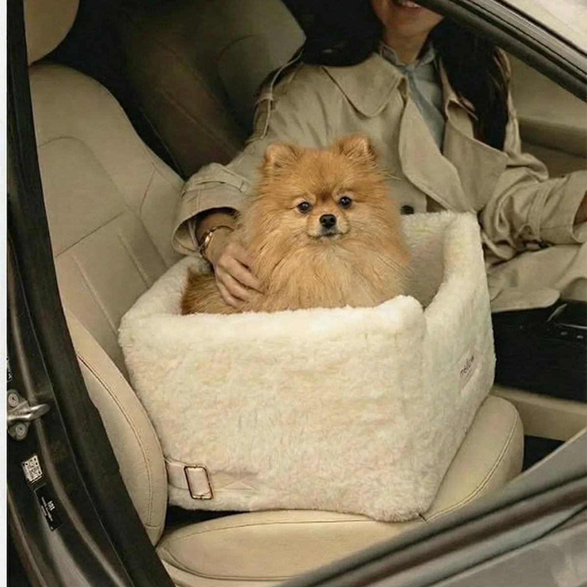 Natural Wool Dog Carrier - Beige