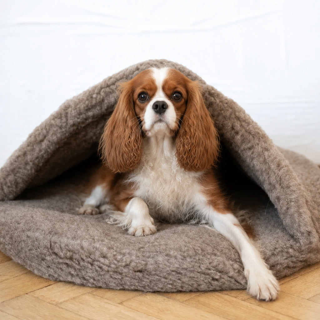The Tatra Natural Wool Pet Cave Bed – Warm Beige