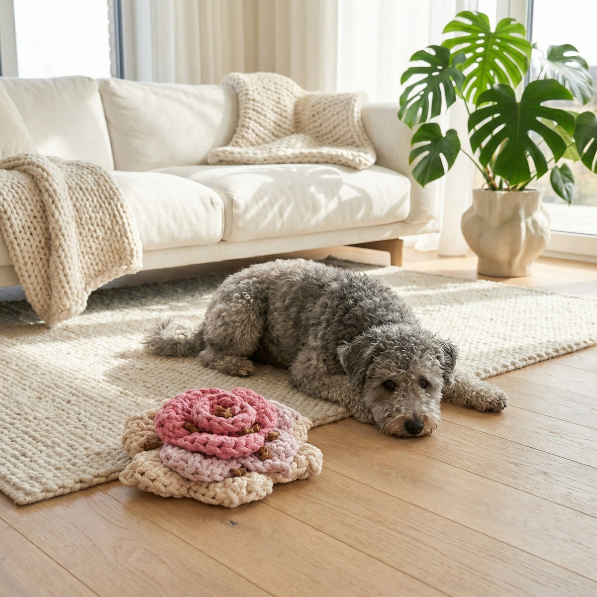 The Handcrafted Prunus Blossom Snuffle Rope Toy
