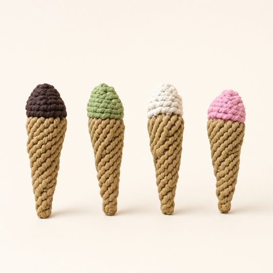 The Handcrafted Ice Cream Cone Rope Pet Toy